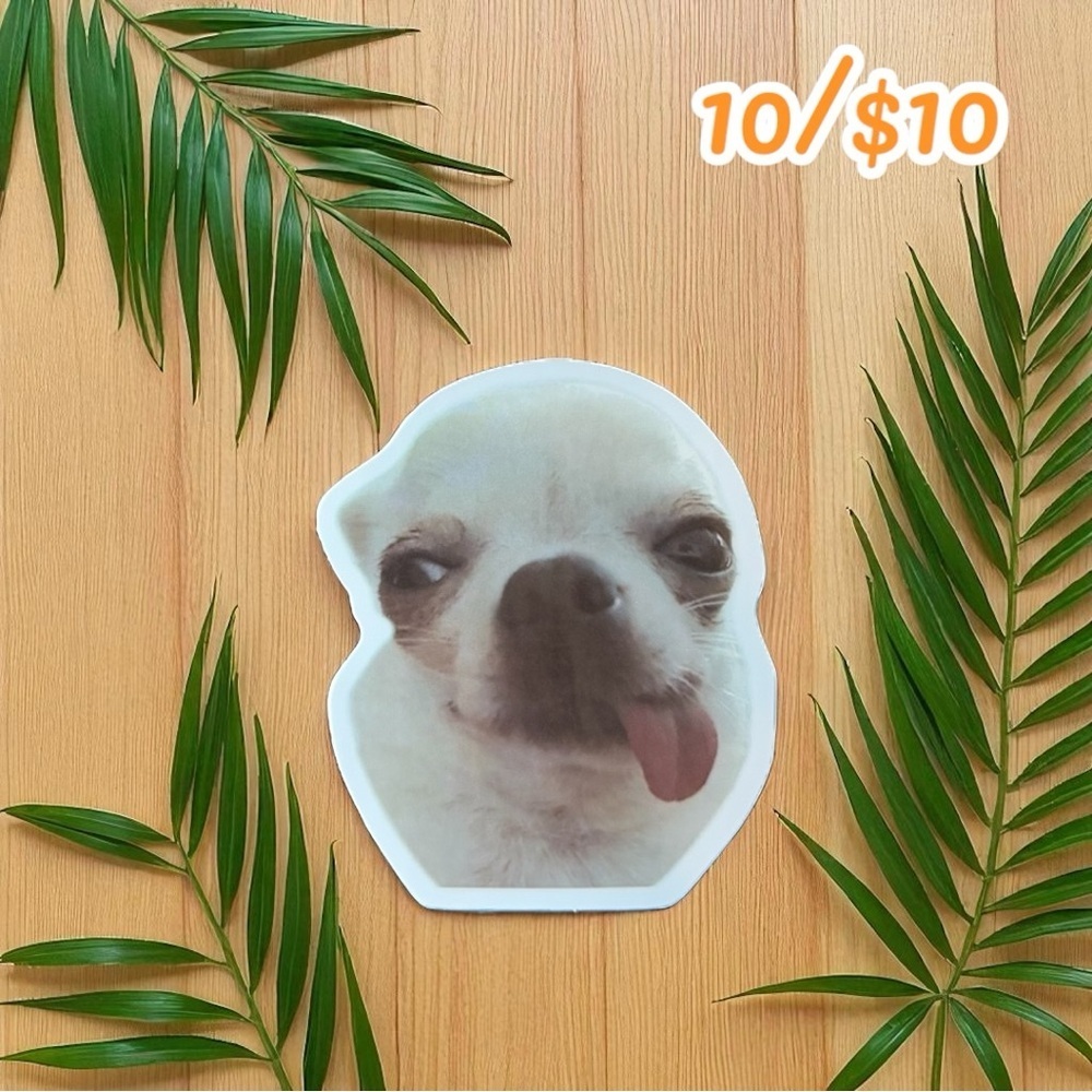 Funny Chihuahua Tongue Out Meme Sticker